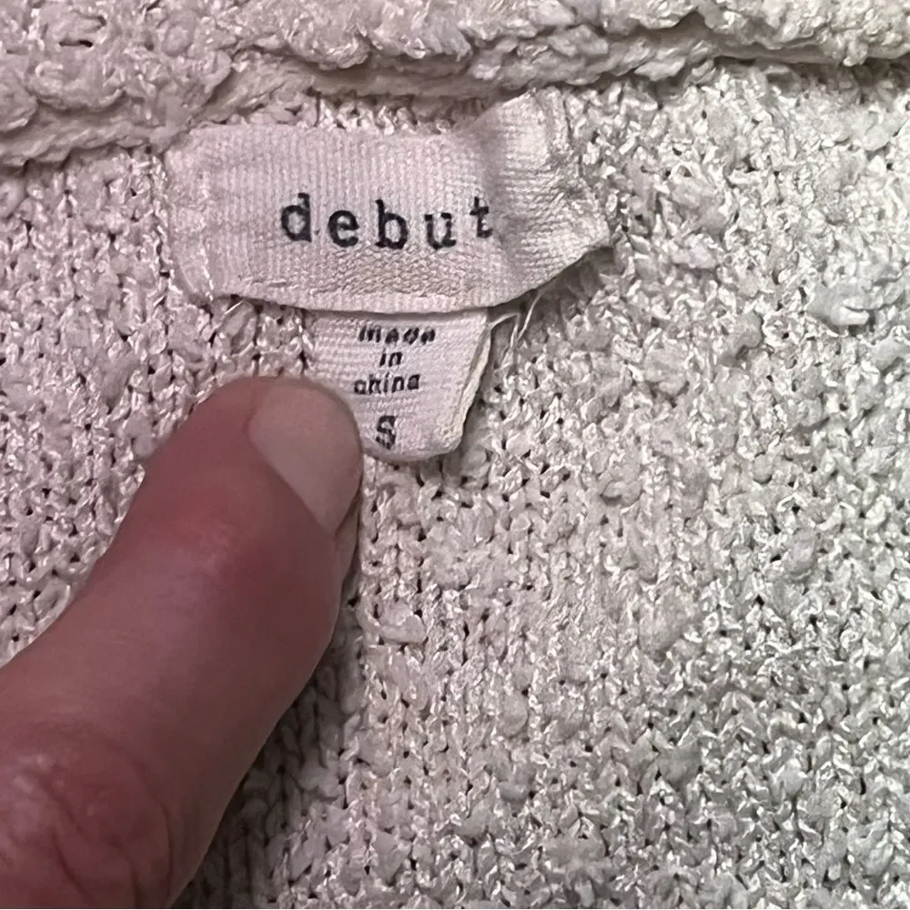 Debut Cardigan Sweater Ivory Size Small